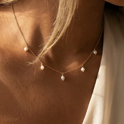 Dahlia Drop Pearl Necklace