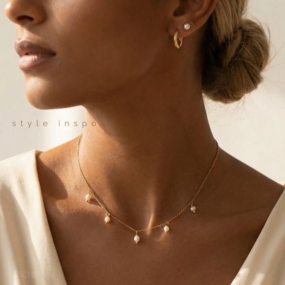 Dahlia Drop Pearl Necklace