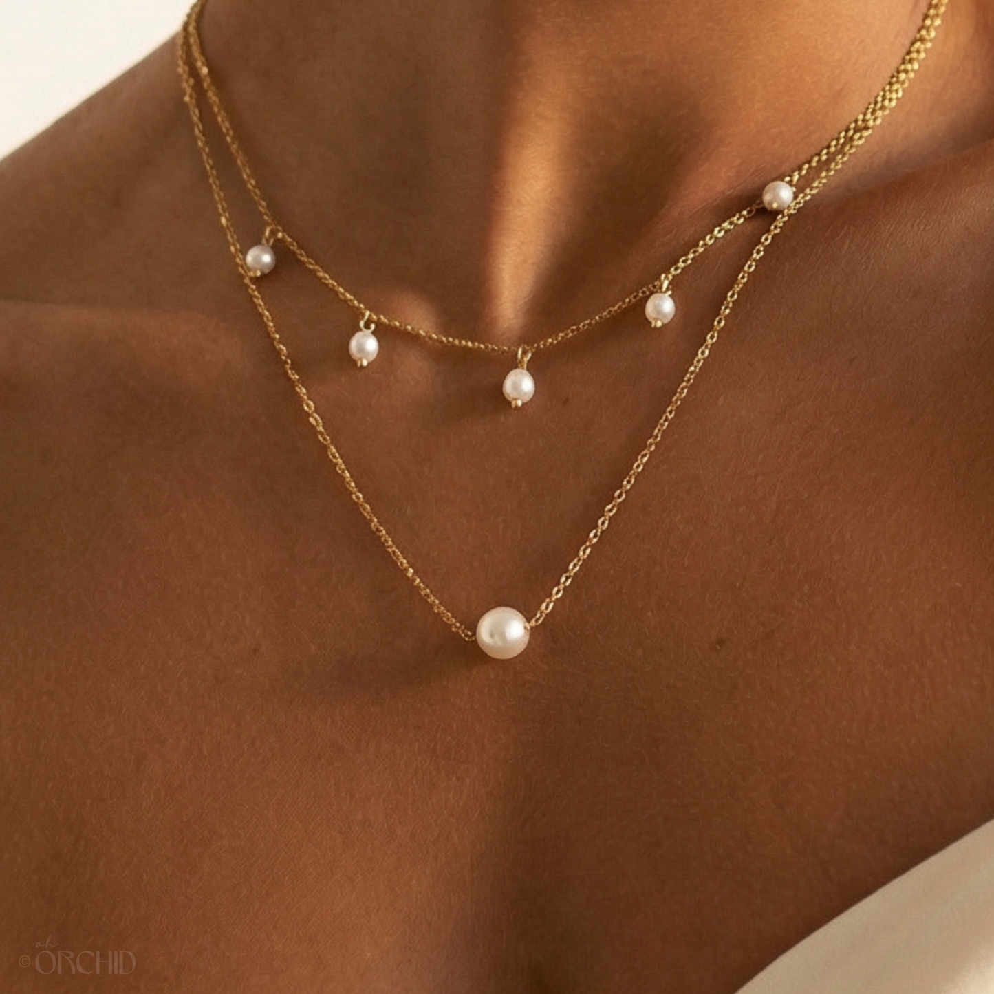 Dahlia Drop Pearl Necklace