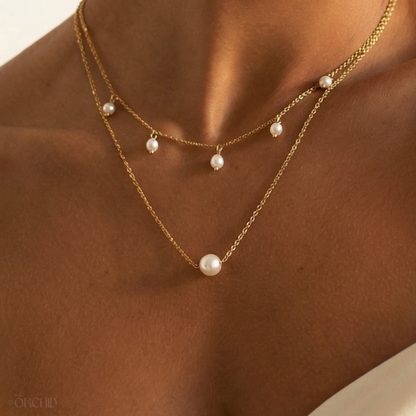 Dahlia Drop Pearl Necklace