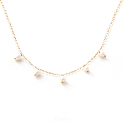 Dahlia Drop Pearl Necklace