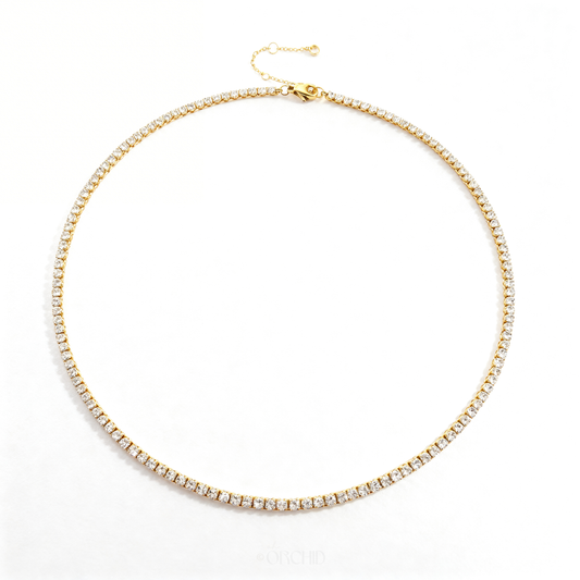 Aura Diamond Tennis Necklace