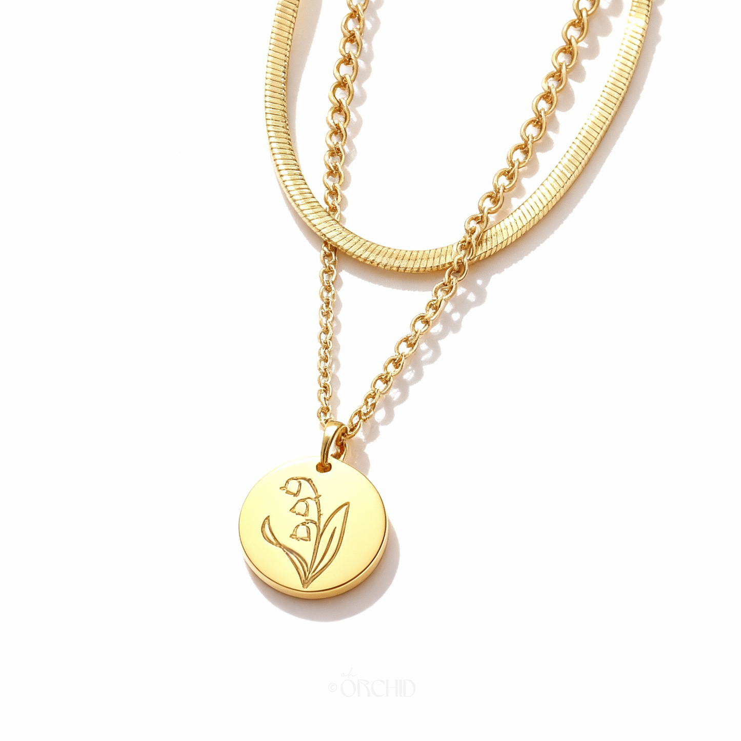 Petal & Coin: Birth Flower Necklace Collection