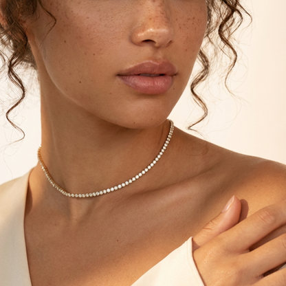 Aura Diamond Tennis Necklace
