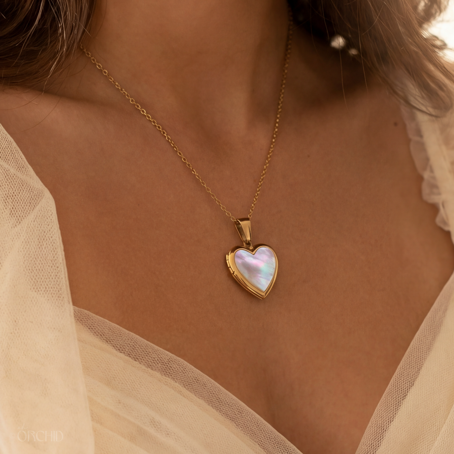 Aurora Heart Locket Necklace