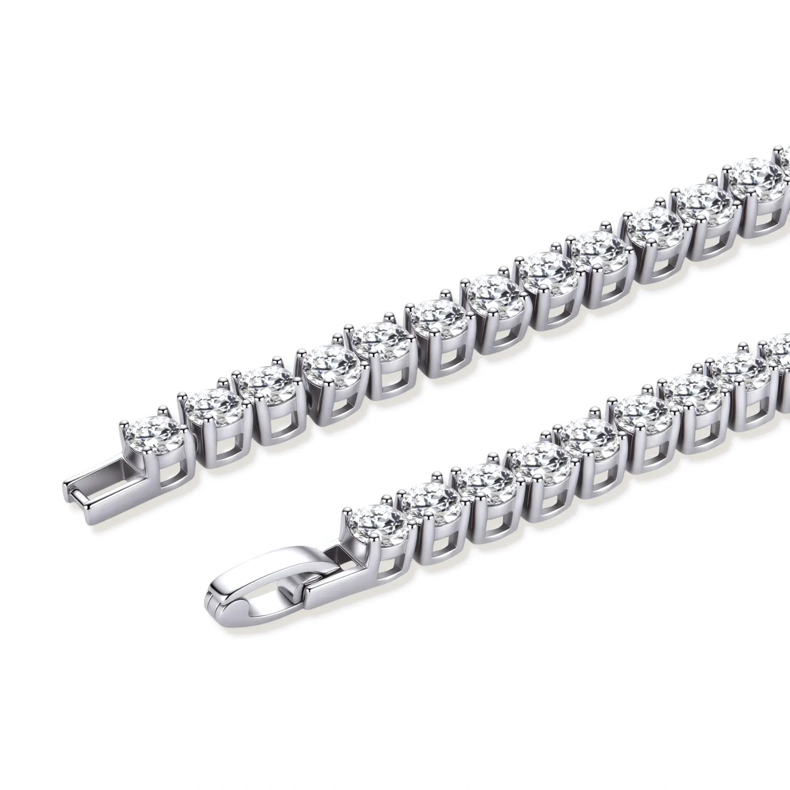 Aurelle Bracelet featuring VVS1 moissanite stones in polished 925 sterling silver with a secure box clasp