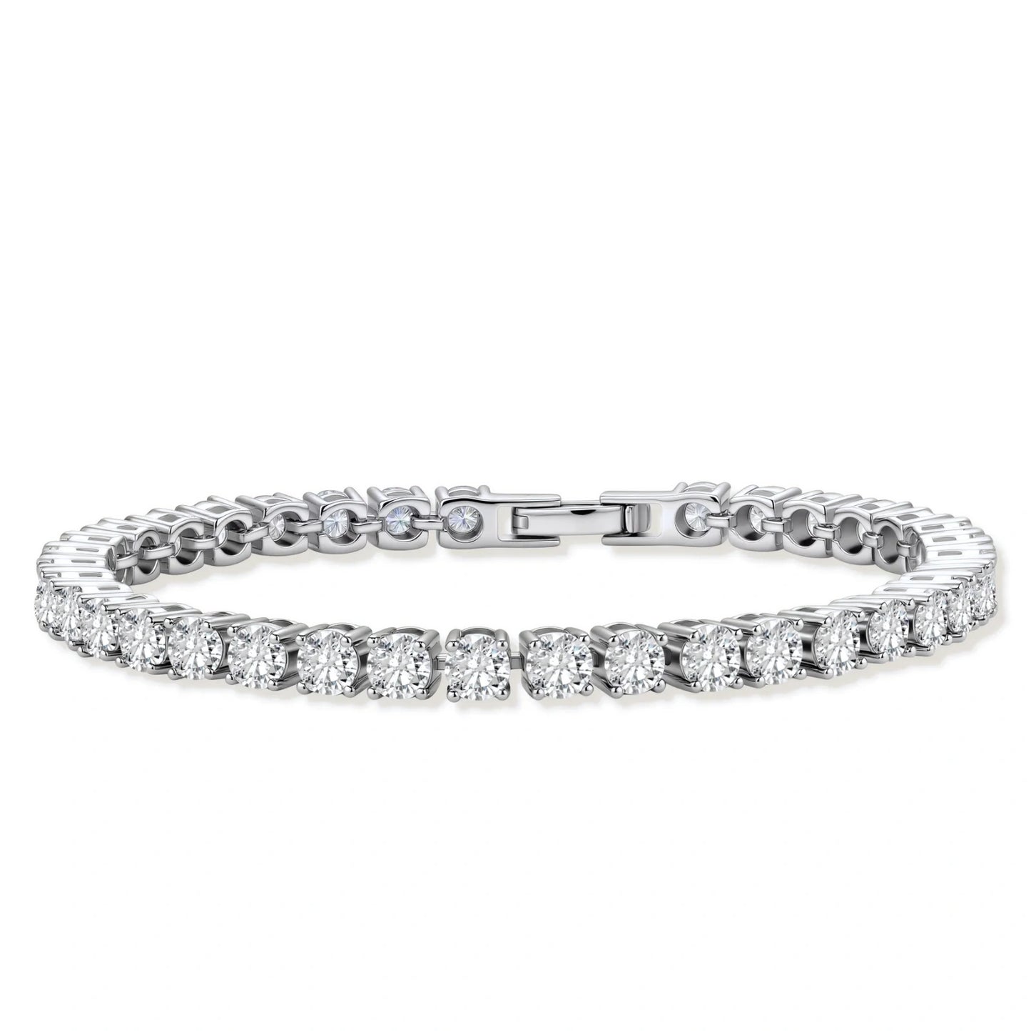 Aurelle Bracelet featuring VVS1 moissanite stones in polished 925 sterling silver with a secure box clasp