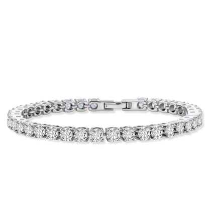 Aurelle Bracelet featuring VVS1 moissanite stones in polished 925 sterling silver with a secure box clasp