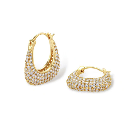 Anouk Pavé Hoops, profile view showing the latch closure