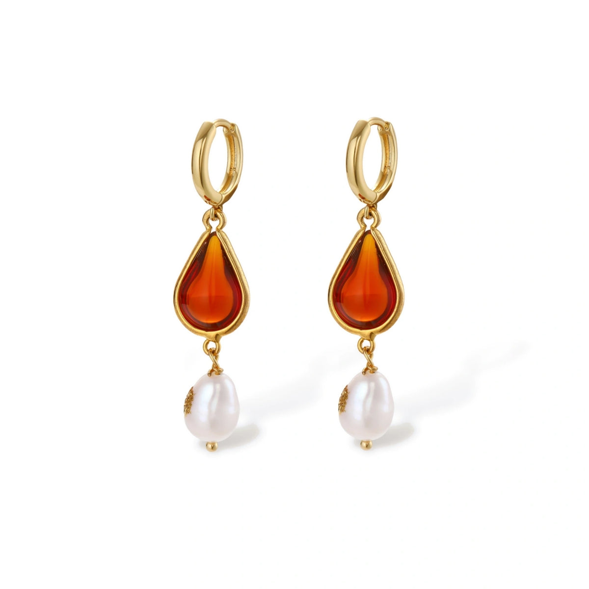 Verity Amber Drop Earrings
