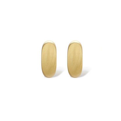 Philippa Dome Huggie Earrings, close-up of the dome finish