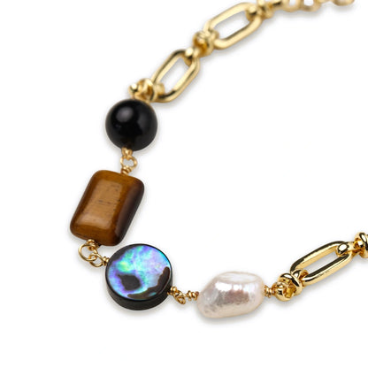Earth Elements Bracelet, close-up of the mixed stone beads
