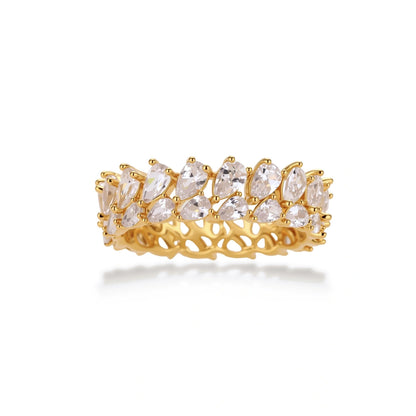 Valentina Double Pear Cocktail Ring, close-up of the pear-cut zirconia detail