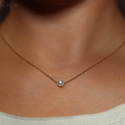 Dainty Pearl Choker Necklace | 14k Gold or Silver | Minimalist Wedding Jewelry | Everyday Necklace | Elegant Gift for Her