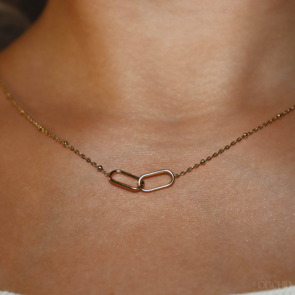 Infinity Paperclip Necklace 14K Gold or Silver | Dainty Minimalist Chain Jewelry | Wedding, Anniversary, Best Friend Gift for Her