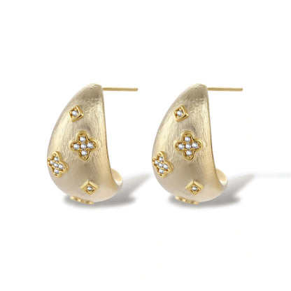 Clementine Clover Teardrop Earrings, alternate angle