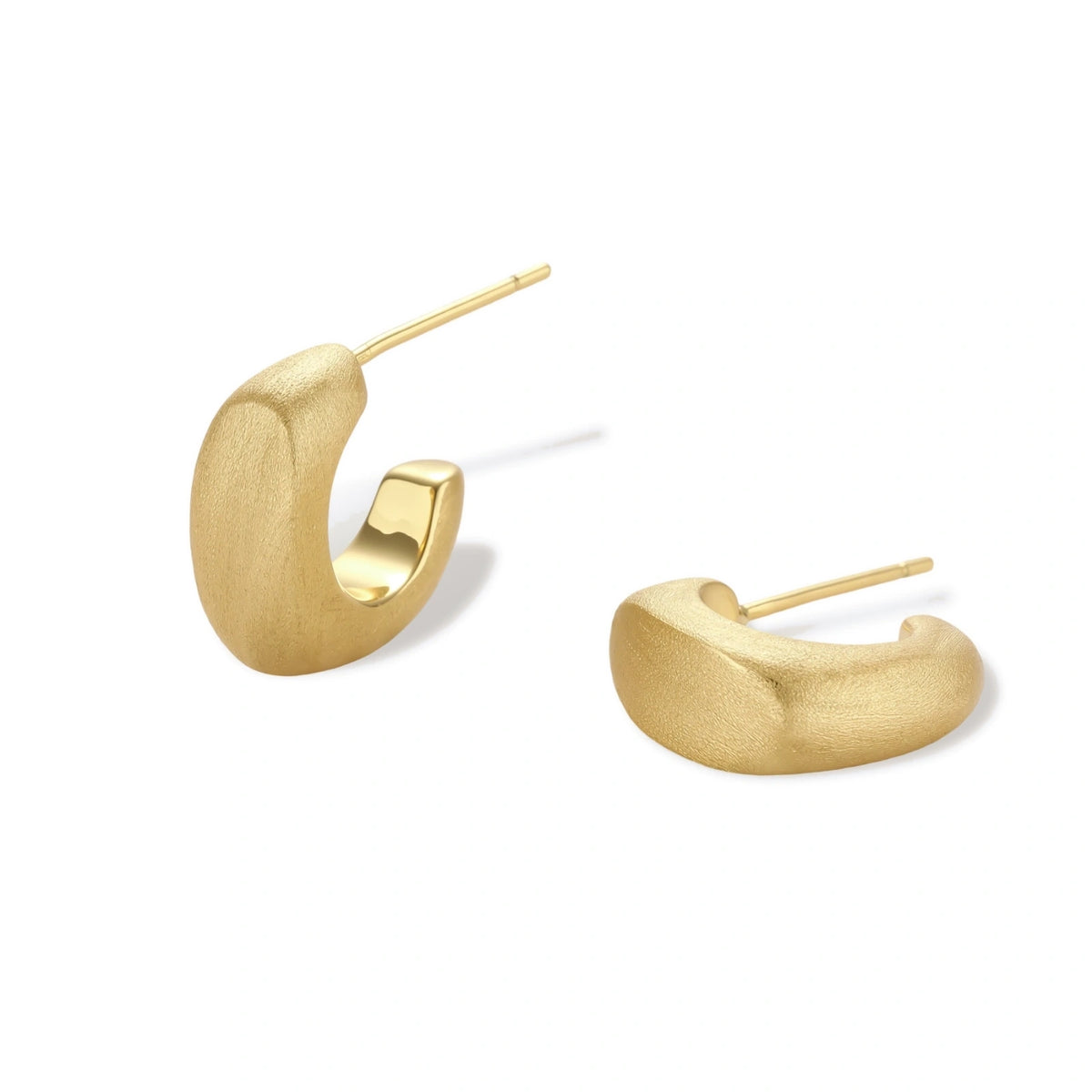 Philippa Dome Huggie Earrings, worn detail