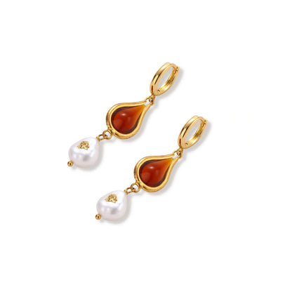 Verity Amber Drop Earrings