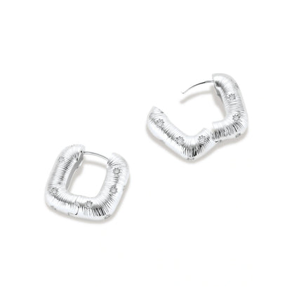 Reyna Textured Hoop Earrings, close-up alternate angle